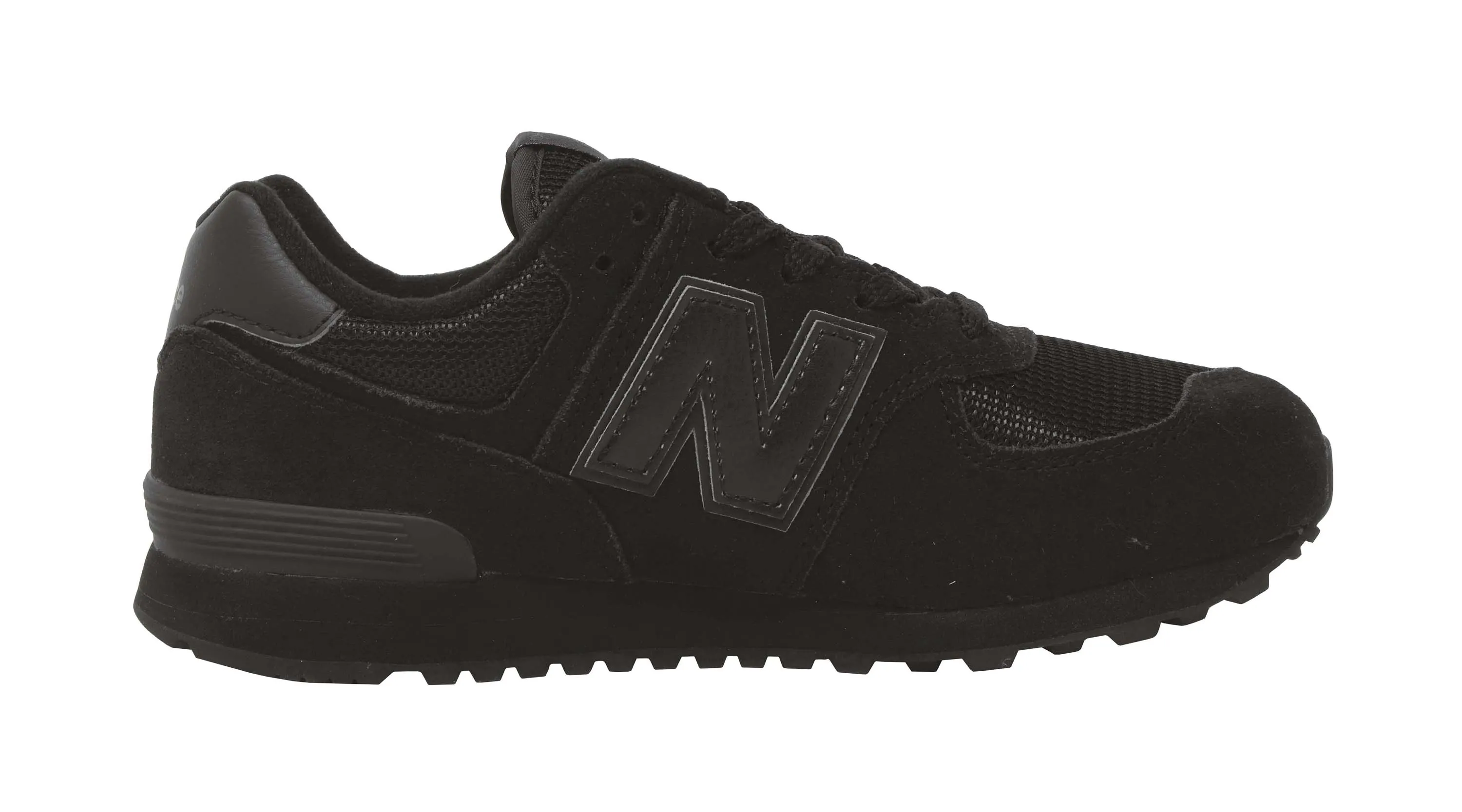 New Balance Big Kids Classic 574 Black/Black Shoes