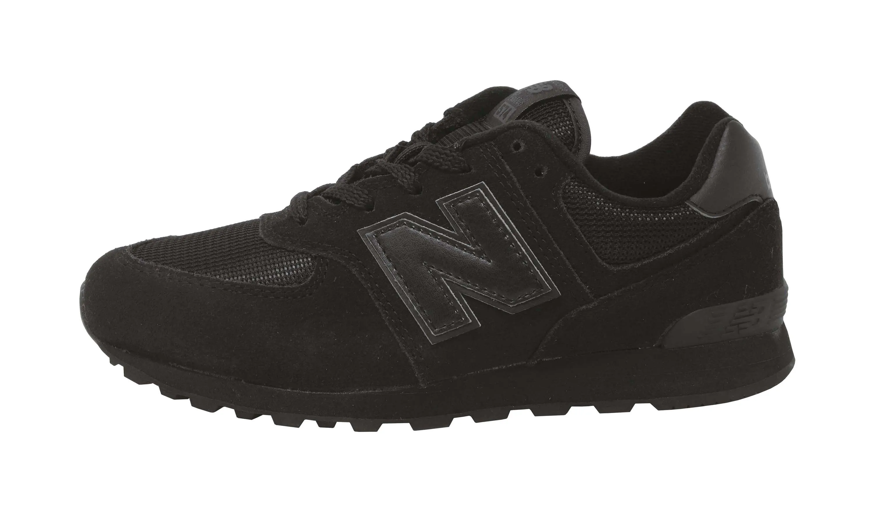 New Balance Big Kids Classic 574 Black/Black Shoes