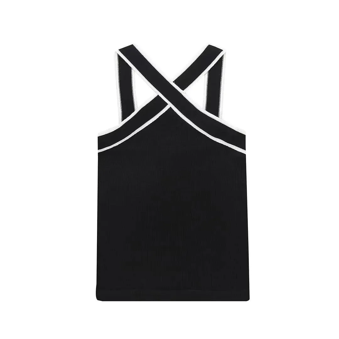 Paola Cross Collar Tank Top