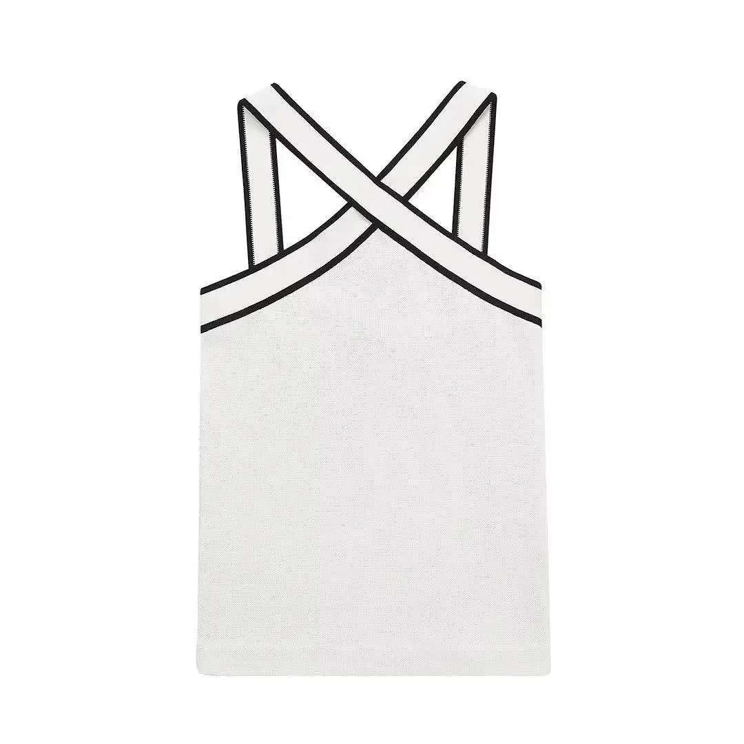 Paola Cross Collar Tank Top