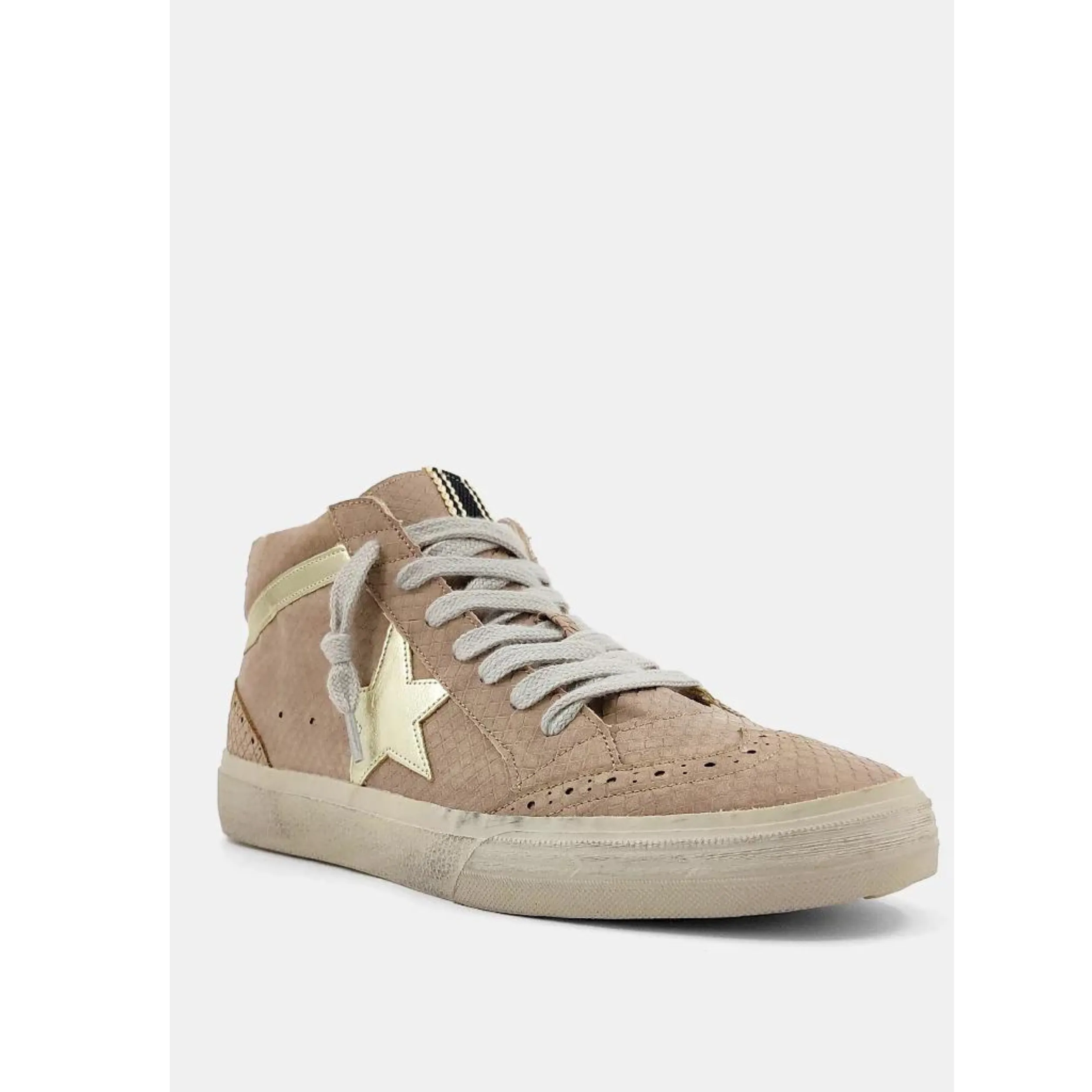 Paulina Taupe High Top Sneakers