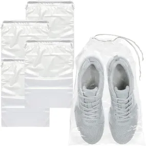 PUREVACY Travel Shoe Bags 10" x 14". Pack of 100 Clear Plastic 2 mil