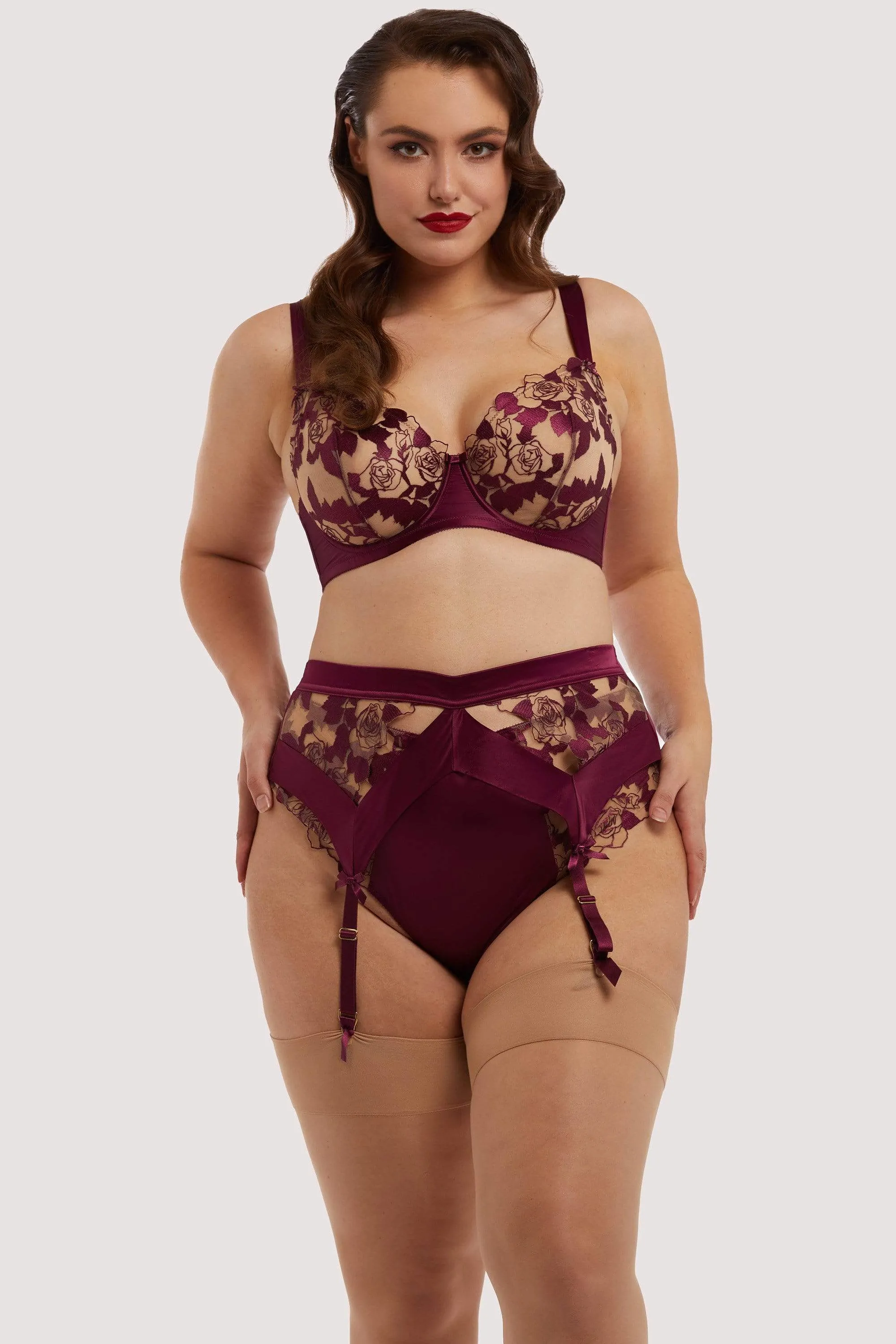 Rosabelle Dark Cherry Curve Suspender