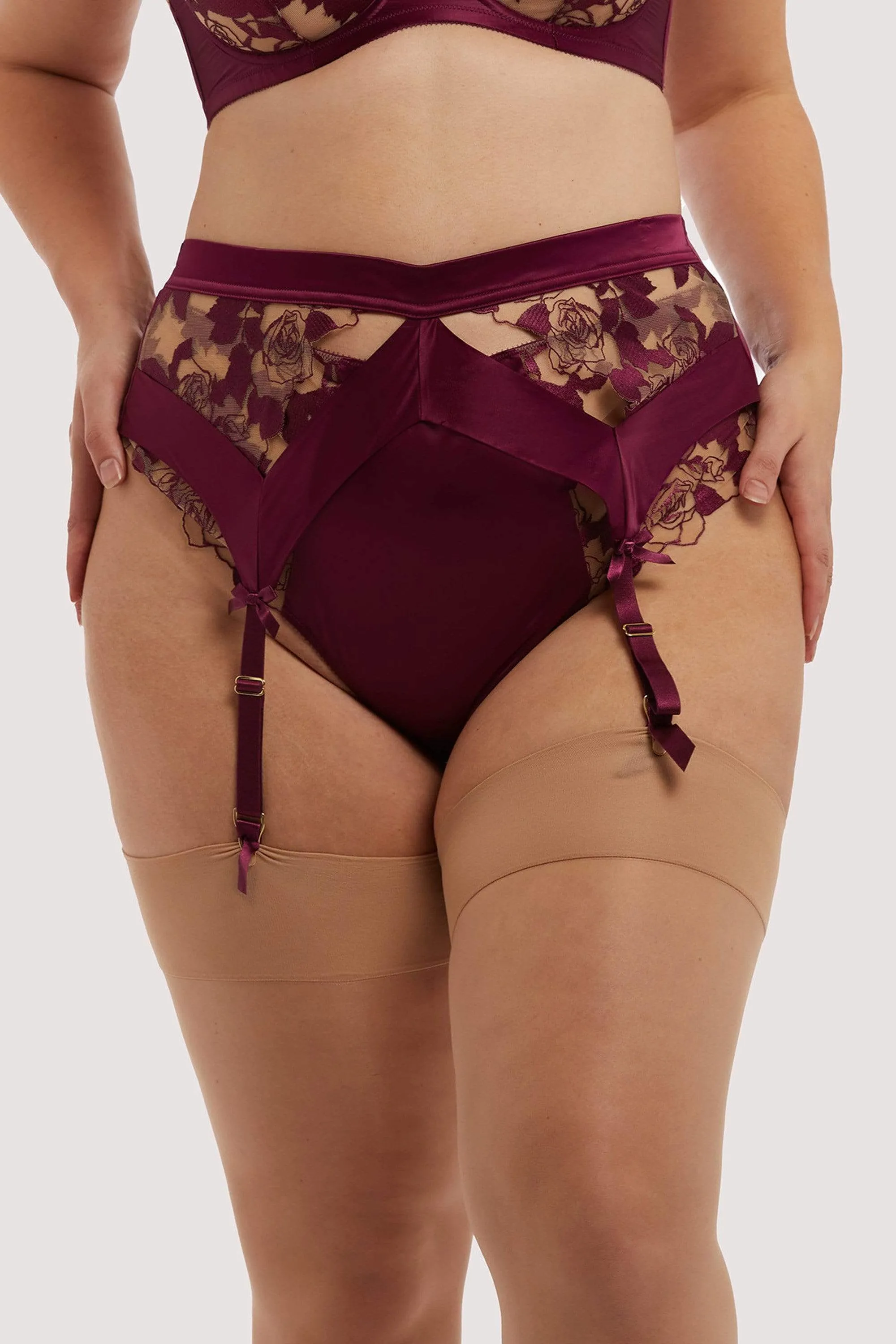 Rosabelle Dark Cherry Curve Suspender