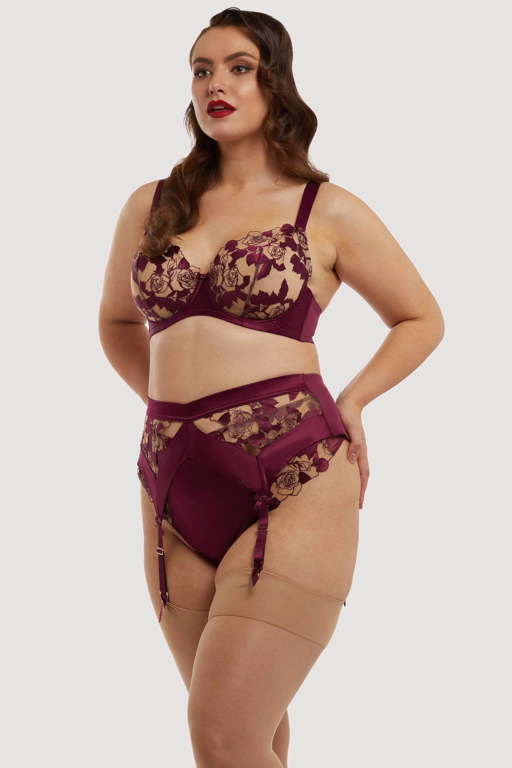 Rosabelle Dark Cherry Curve Suspender