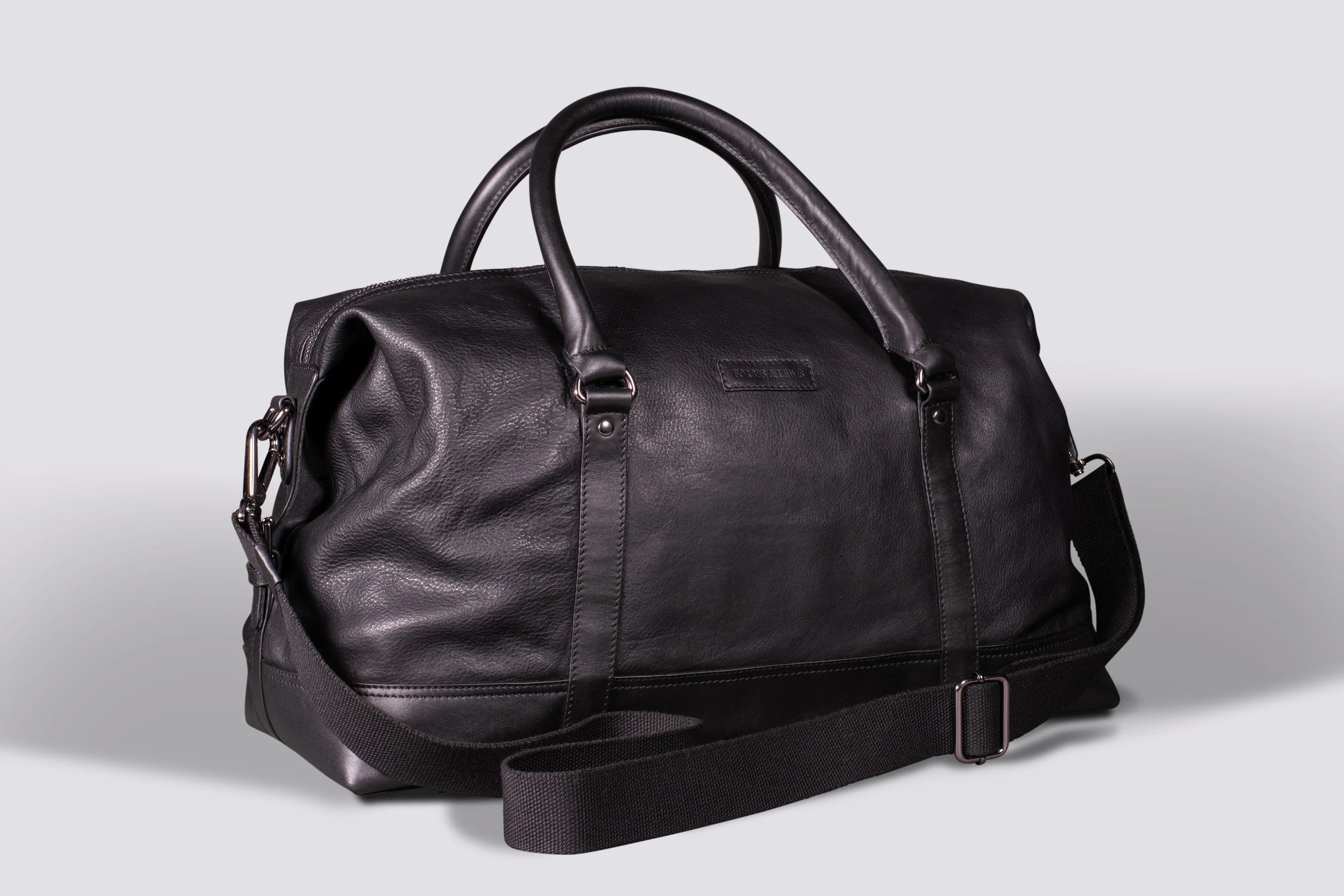 Somerset Holdall | Black Leather Medium