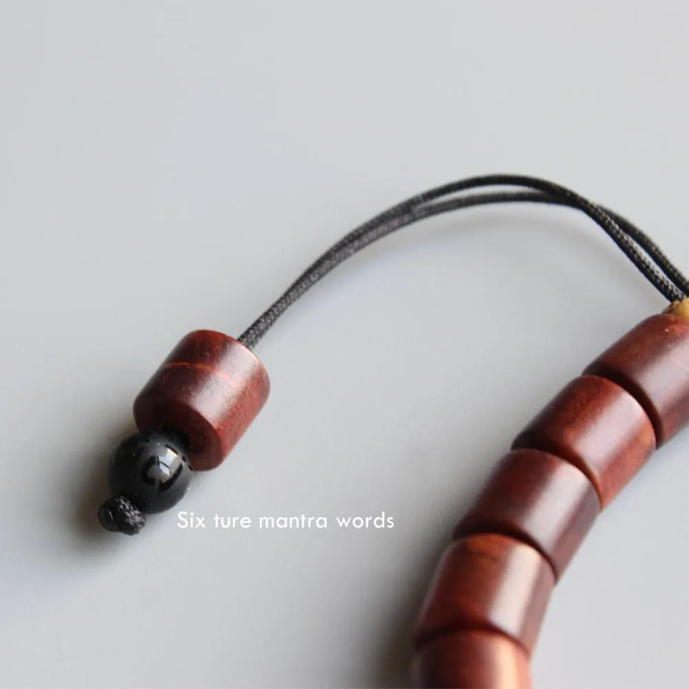 South Indian Sandalwood, White Copper &amp Yak Bone Bracelet