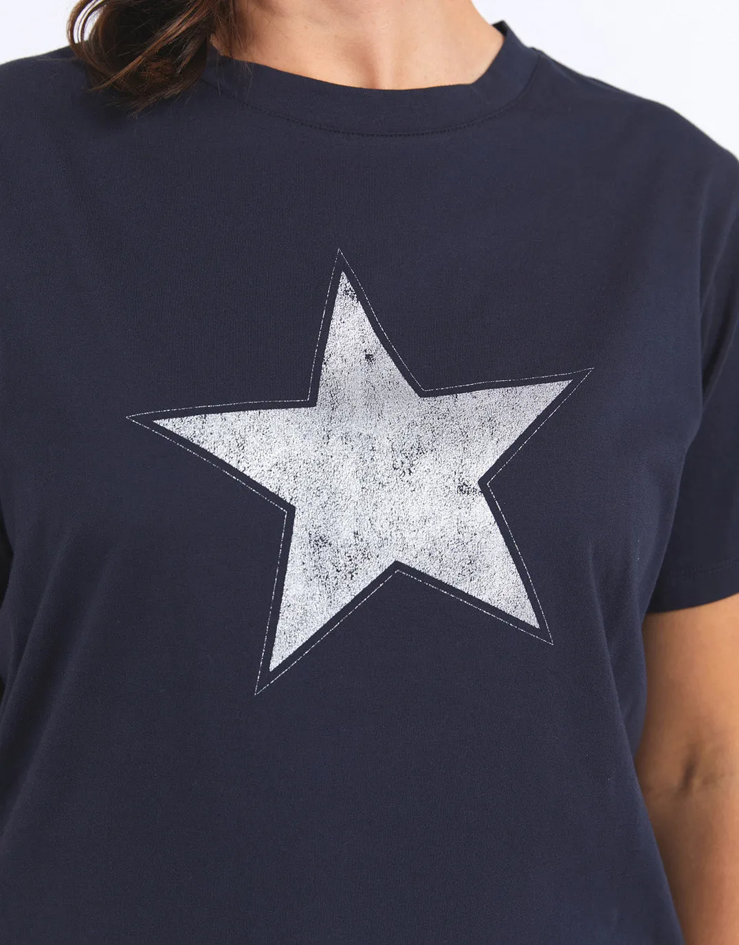 Sparkle Star Tee - Navy/Silver