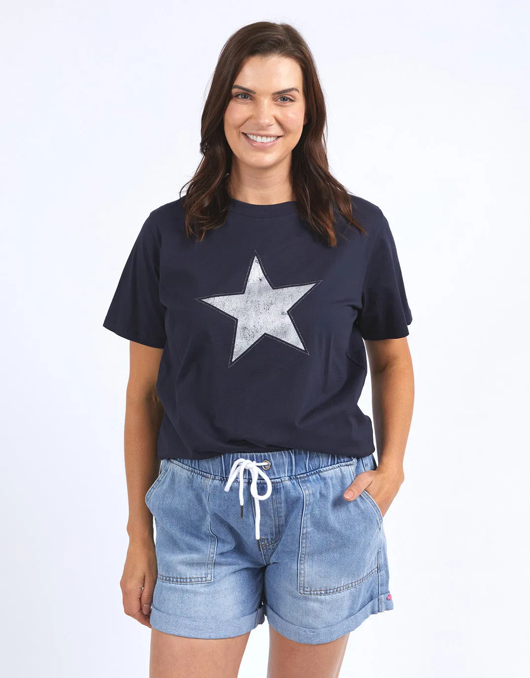 Sparkle Star Tee - Navy/Silver