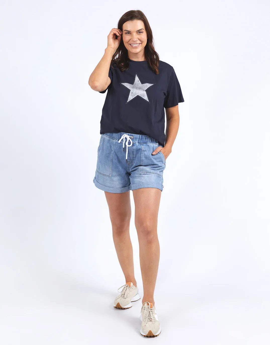 Sparkle Star Tee - Navy/Silver