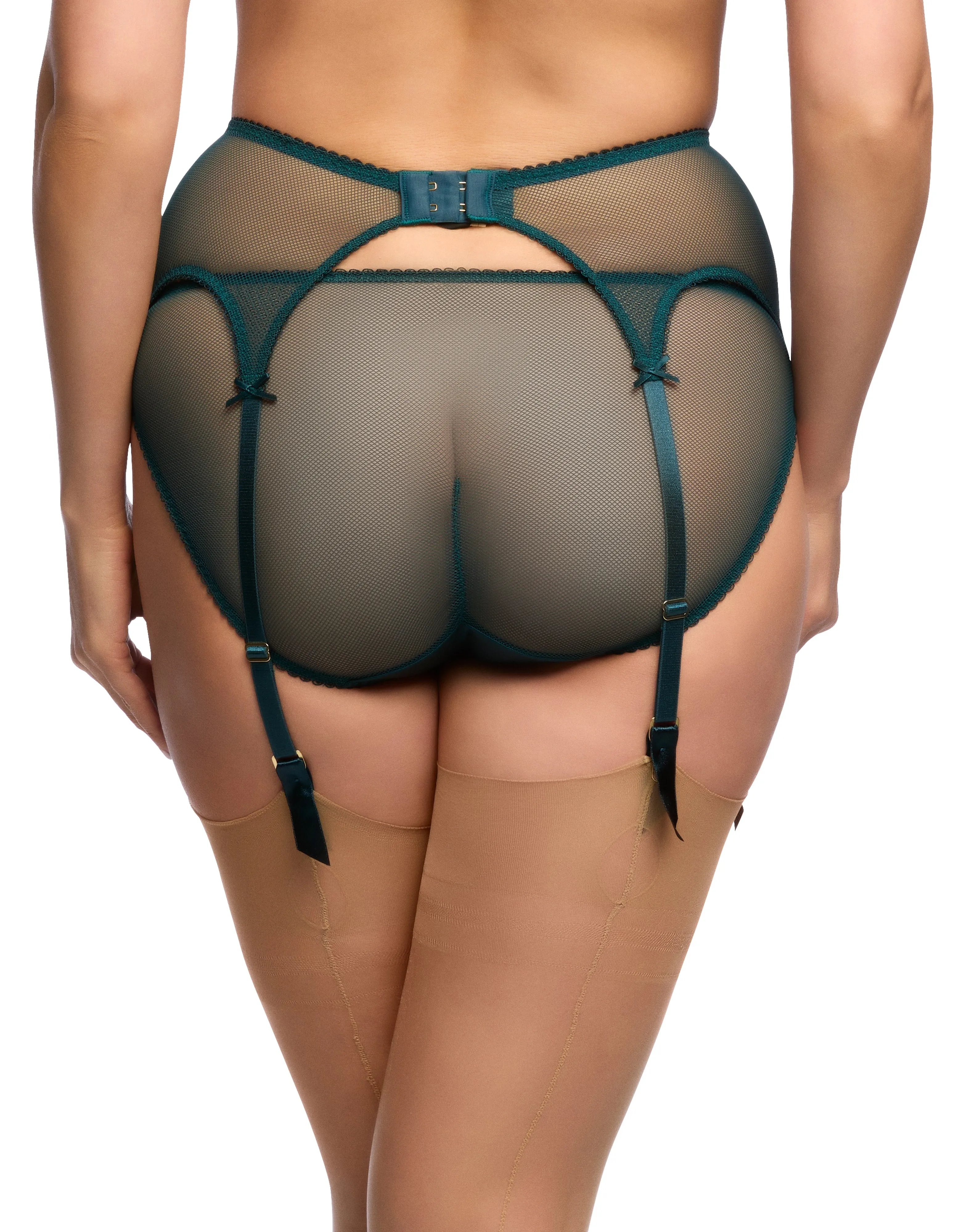 Star Lift Six Strap Suspender Belt in Eden Green By Dita Von Teese - M-XL