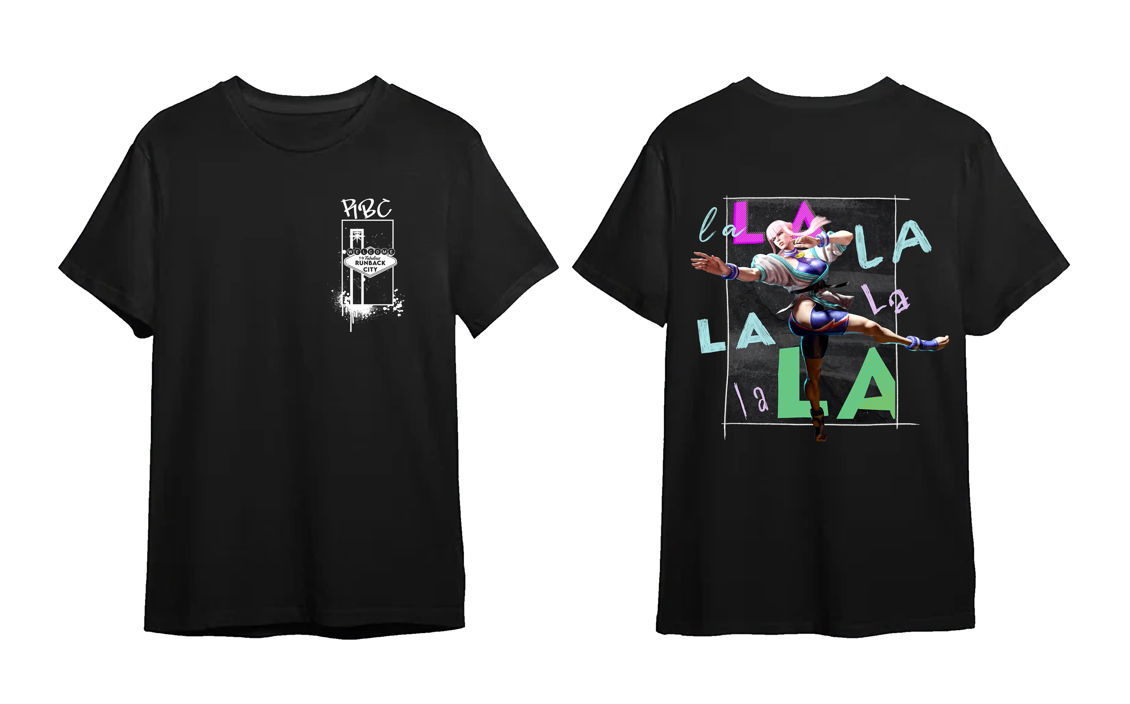 STREET FIGHTER - 'Run Back City LaLaLa' T-Shirt - Black