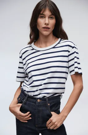 Super Relaxed Tee Stripe Navy/White