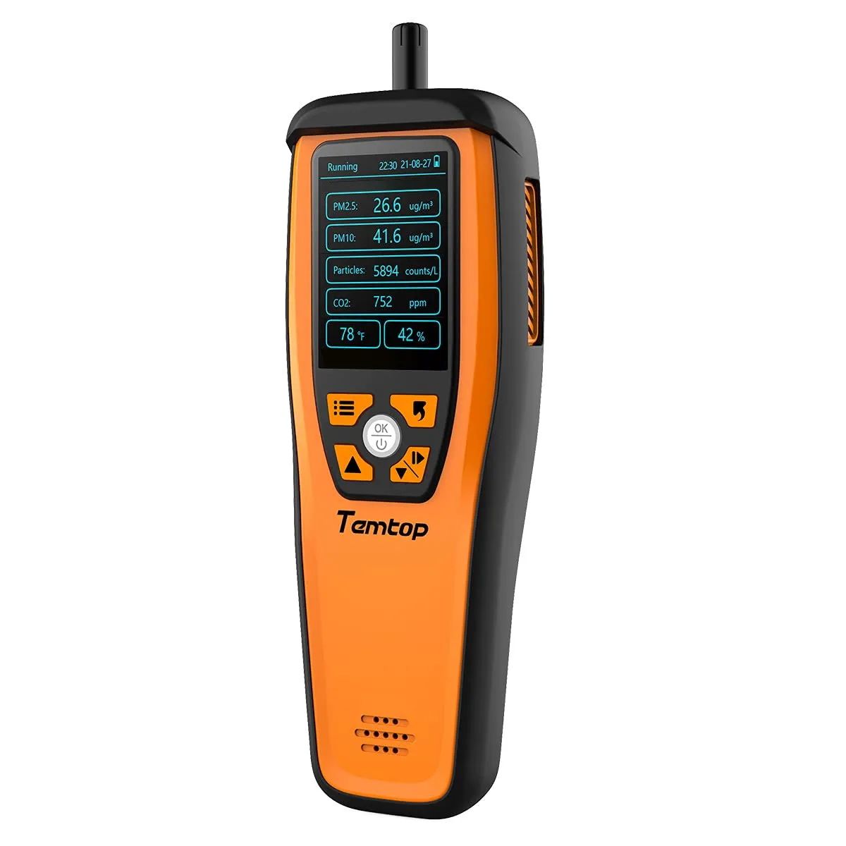 Temtop M2000C 2. CO2 air quality monitor for CO2 PM2.5 PM10 particles, temperature and humidity display, data export