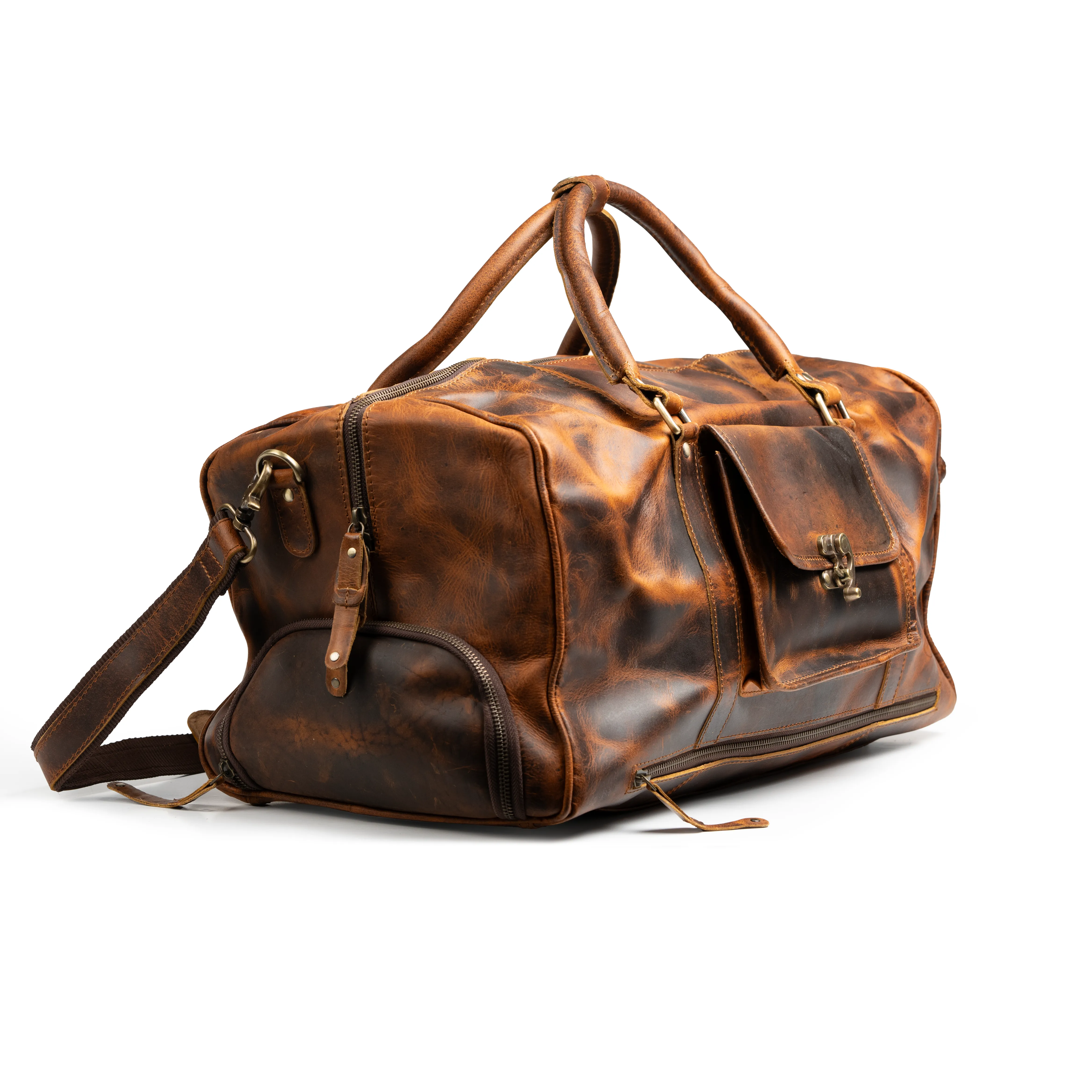 The “Hemingway” Buffalo Leather Duffle Bag by Vintage Gentlemen