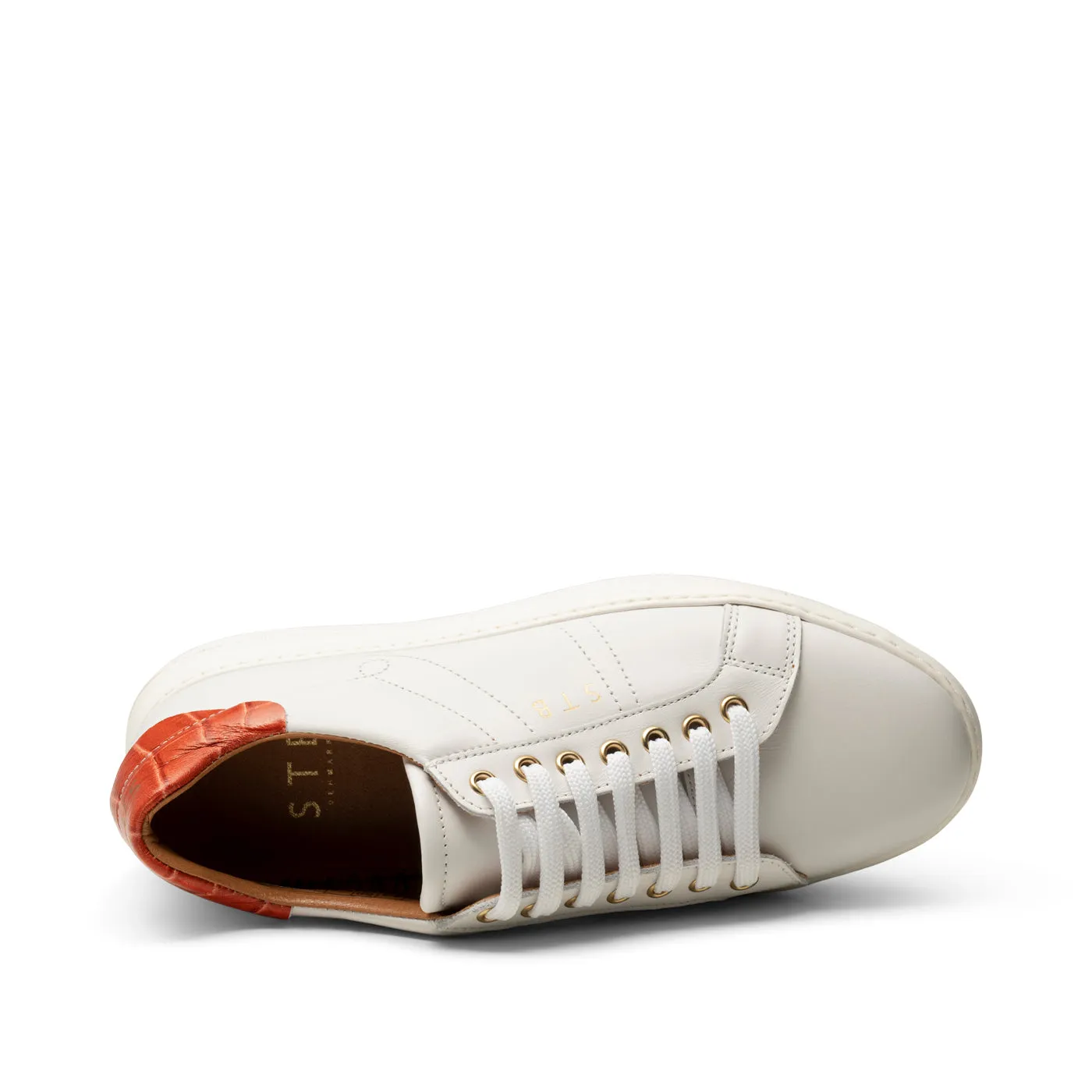 Valda sneaker leather - WHITE/ RED