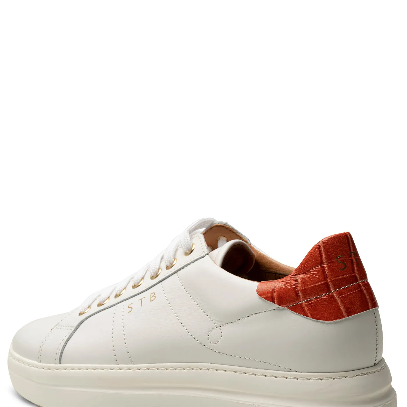 Valda sneaker leather - WHITE/ RED