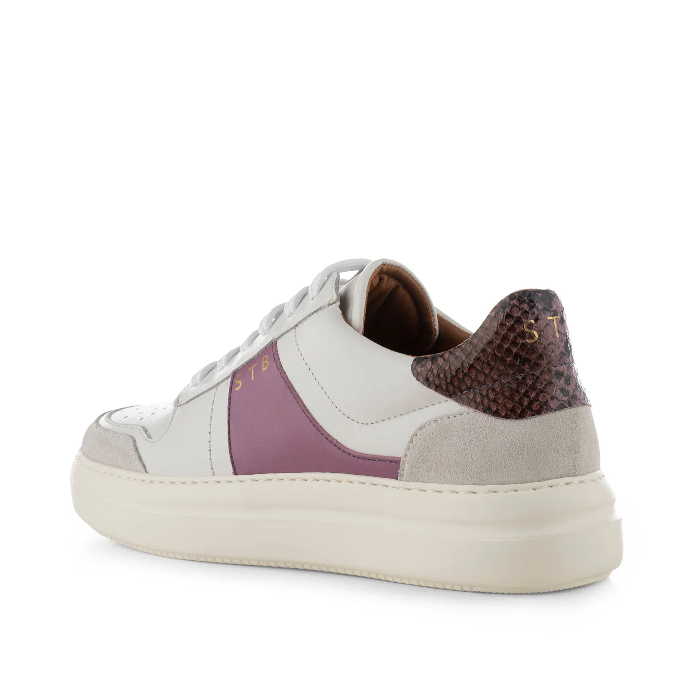 Valda sneaker suede leather - WHITE/LAVENDER MULTI