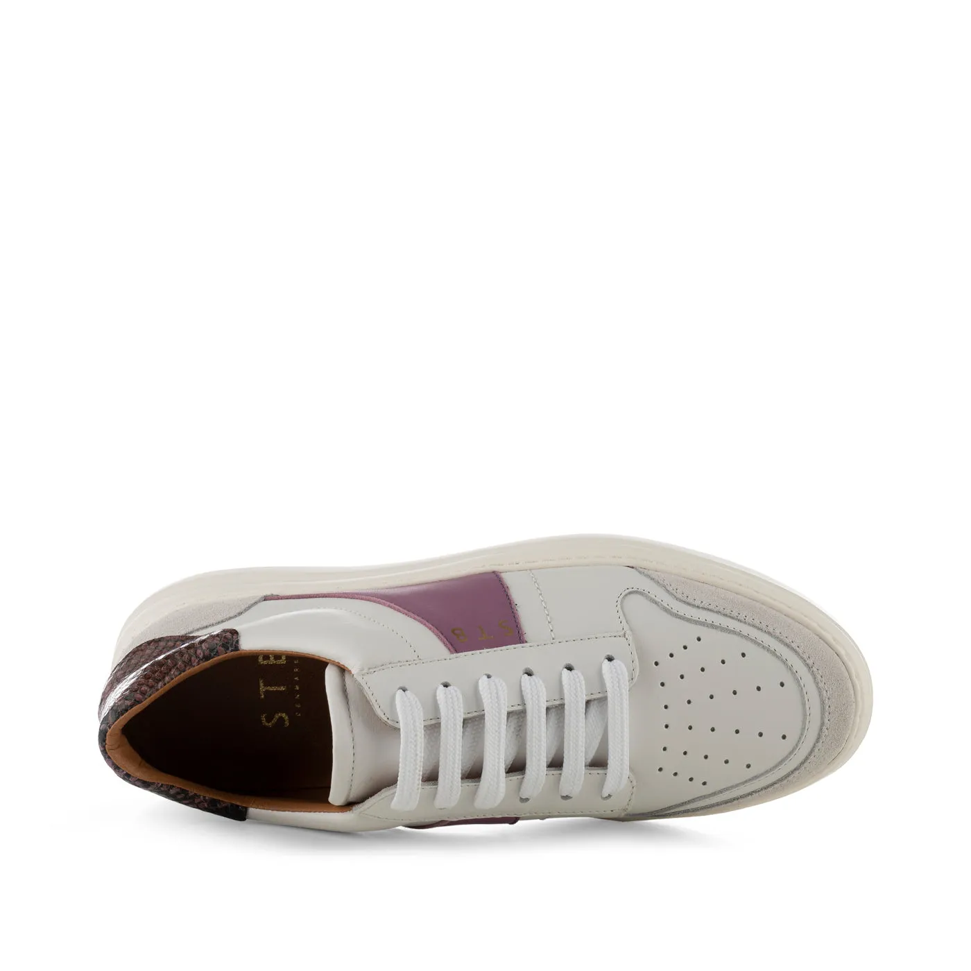 Valda sneaker suede leather - WHITE/LAVENDER MULTI