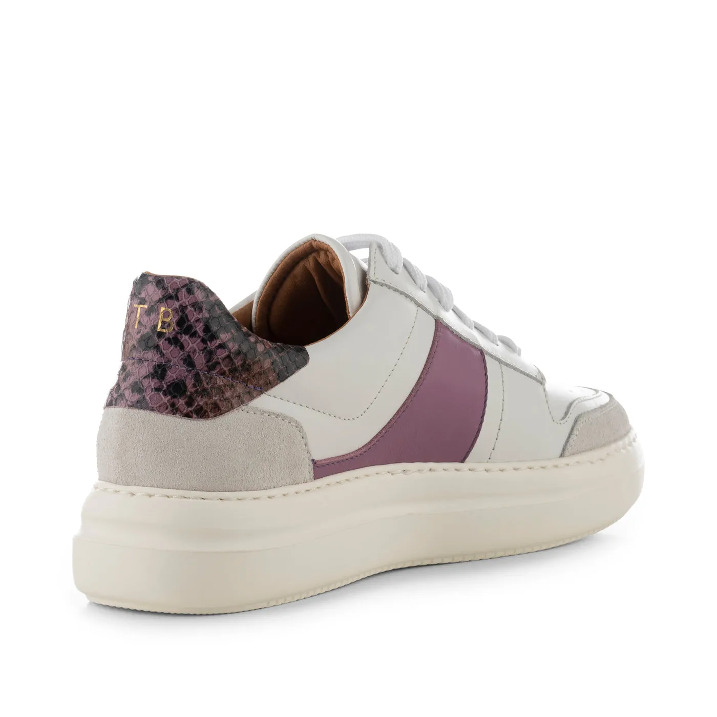 Valda sneaker suede leather - WHITE/LAVENDER MULTI