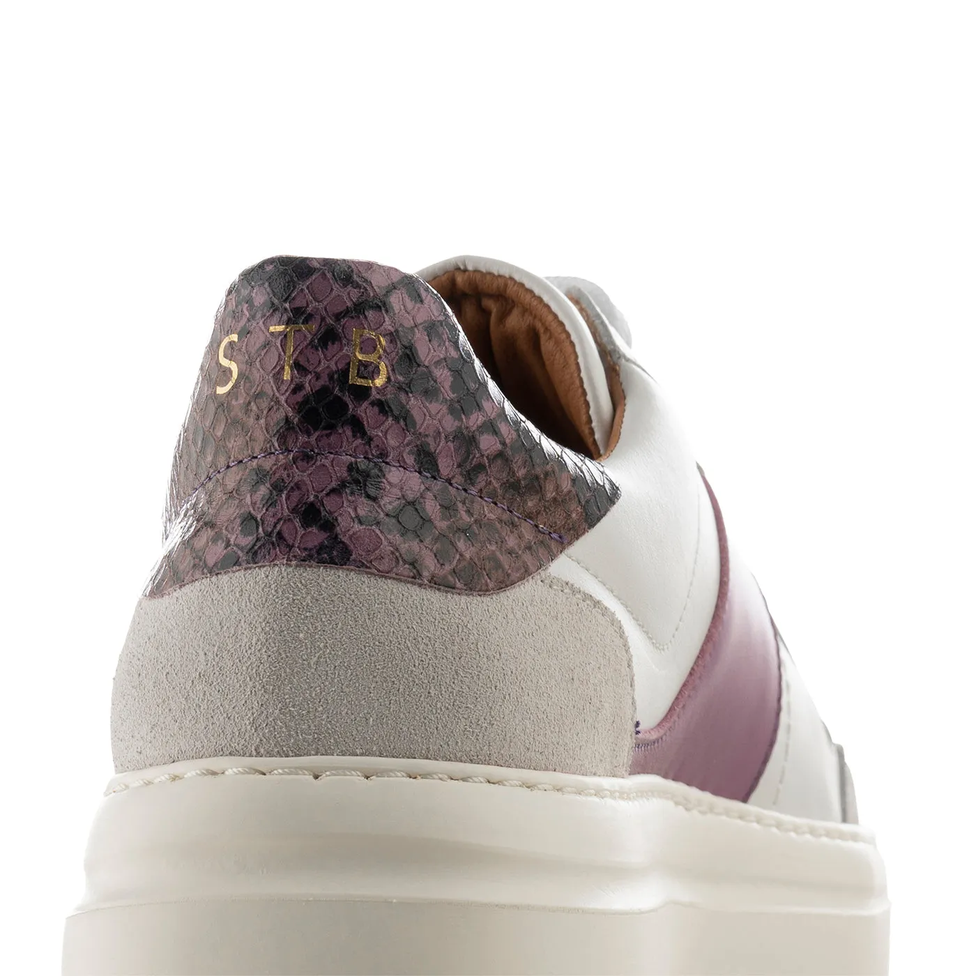 Valda sneaker suede leather - WHITE/LAVENDER MULTI