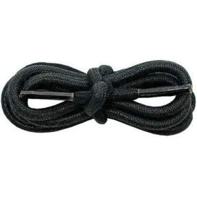 Waxed Cotton Round 3/16" - Black (12 Pair Pack) Shoelaces