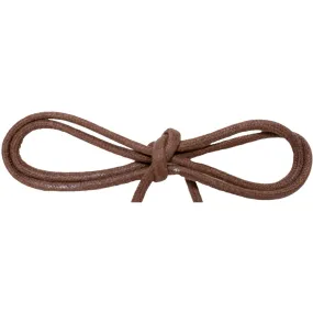 Waxed Cotton Thin Round 1/8" Dress Laces - Brown (2 Pair Pack) Shoelaces