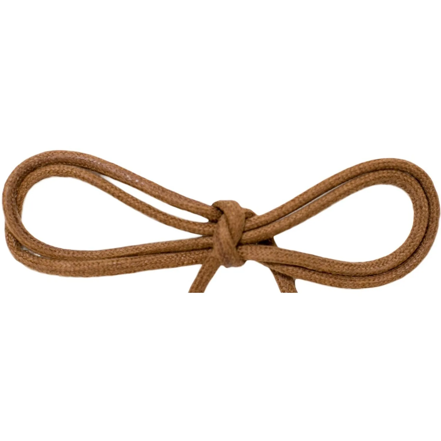 Waxed Cotton Thin Round Dress Laces Custom Length with Tip - Light Brown (1 Pair Pack) Shoelaces