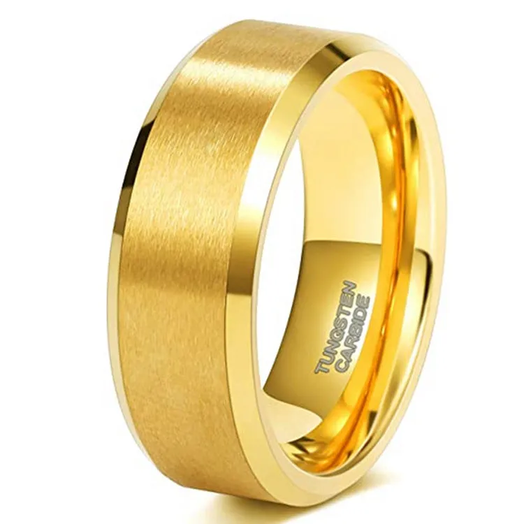 Wedding Ring Gold Tungsten Steel