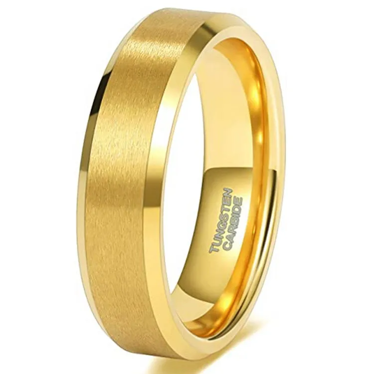 Wedding Ring Gold Tungsten Steel