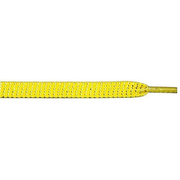 Wholesale Glitter Flat 3/8" - Neon Yellow (12 Pair Pack) Shoelaces