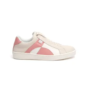 Women's Icon Dots White Pink Leather Sneakers 92984-101