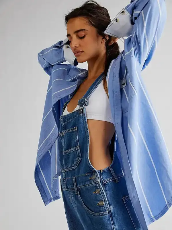 Women’s Jumpsuits Casual Loose Denim Overalls Trousers