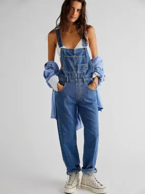 Women’s Jumpsuits Casual Loose Denim Overalls Trousers