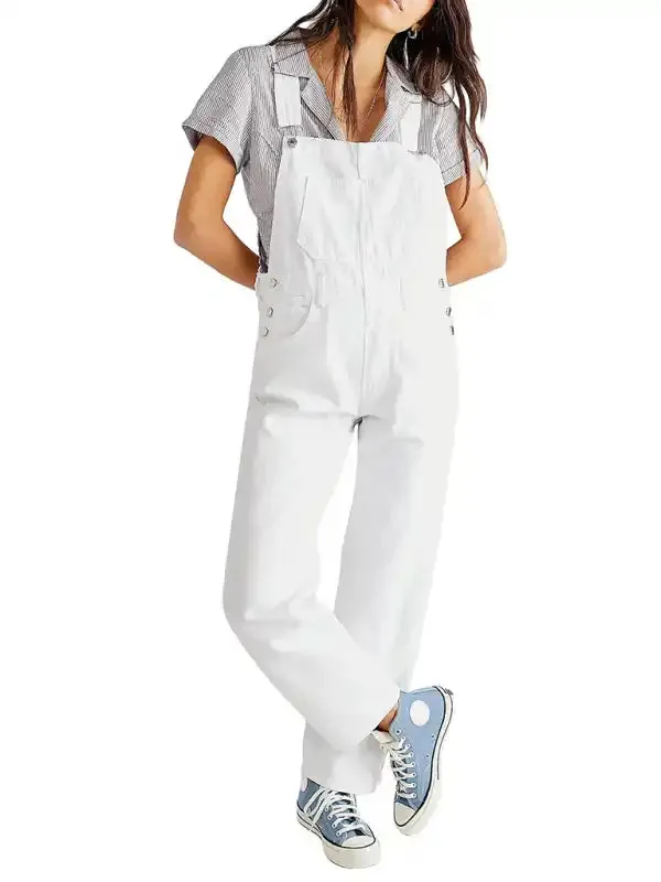 Women’s Jumpsuits Casual Loose Denim Overalls Trousers